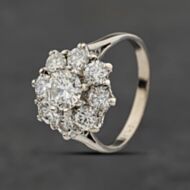 Pre-Owned Vintage White Gold Diamond Flower Cluster Ring 41482525