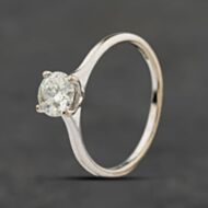 Pre-Owned 18ct White Gold Diamond Four Claw Solitaire Ring 41482530