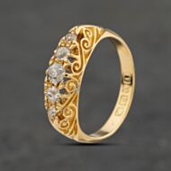 Pre-Owned Antique 18ct Yellow Gold 0.44ct Diamond Five Stone Ring 41482548