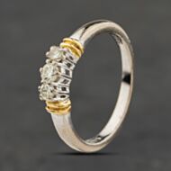 Pre-Owned 18ct Two Colour Gold 0.25ct Diamond Three Stone Ring 41482551