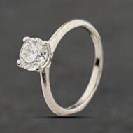 Pre-Owned Platinum Certificated 1.20ct Brilliant Cut Diamond Four Claw Solitaire Ring 41482555