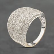 Pre-Owned 9ct White Gold 1.50ct Diamond Pave Set Multi Row Dress Ring 41482569