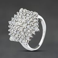 Pre-Owned Vintage White Gold 2.50ct Brilliant Cut Diamond Cluster Ring 41482570