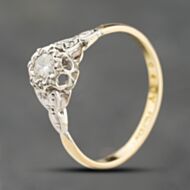 Pre-Owned Antique Yellow Gold 0.15ct Diamond Solitaire Ring 41482632