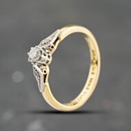 Pre-Owned Vintage Yellow Gold Diamond Solitaire Ring 41482636