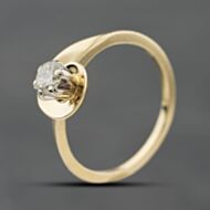 Pre-Owned 9ct Yellow Gold 0.30ct Brilliant Cut Diamond Swirl Design Solitaire Ring 41482639