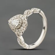 Pre-Owned 14ct White Gold 0.80ct Diamond Neil Lane Halo Pear Shaped Cluster Ring 41482643