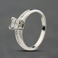Pre-Owned 18ct White Gold 0.55ct Diamond Square Cluster Ring 41482644