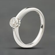 Pre-Owned 18ct White Gold 0.29ct Brilliant Cut Diamond Rub Over Set Solitaire Ring 41482648