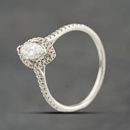 Pre-Owned Platinum 0.50ct Marquise Cut Diamond Cluster Ring 41482683