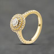 Pre-Owned 18ct Yellow Gold 1.00ct Diamond Three Tier Cluster Ring 41482687