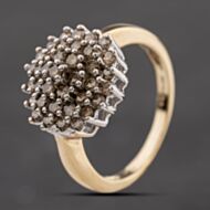 Pre-Owned 9ct Yellow Gold 1.00ct Brilliant Cut Diamond Round Cluster Ring 41482689