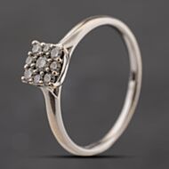 Pre-Owned 18ct White Gold 0.25ct Brilliant Cut Diamond Square Cluster Ring 41482693