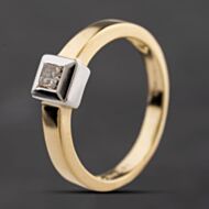 Pre-Owned 18ct Two Colour Gold 0.25ct Princess Cut Diamond Solitaire Ring 41482697