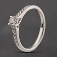 Pre-Owned Platinum 0.37ct Brilliant Cut Diamond Shoulder Set Solitaire Ring 41482700