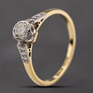 Pre-Owned Vintage Yellow Gold 0.25ct Brilliant Cut Diamond Solitaire Ring 41482701