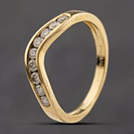 Pre-Owned 18ct Yellow Gold 0.25ct Brilliant Cut Diamond Wishbone Ring 41482707