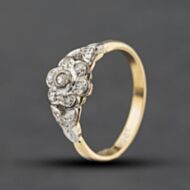 Pre-Owned Vintage Yellow Gold 0.18ct Diamond Cluster Ring 41482714