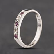 Pre-Owned 18ct White Gold Ruby & Diamond Half Eternity Ring 41482729