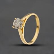 Pre-Owned 18ct Yellow Gold Certificated 1.08ct Diamond Solitaire Ring 41482734