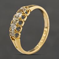 Pre-Owned Antique 18ct Yellow Gold 0.70ct Diamond Five Stone Ring 41482744