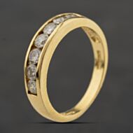 Pre-Owned 18ct Yellow Gold 0.70ct Brilliant Cut Diamond Half Eternity Ring 41482746