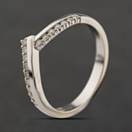 Pre-Owned 18ct White Gold 0.33ct Brilliant Cut Diamond Wishbone Ring 41482747
