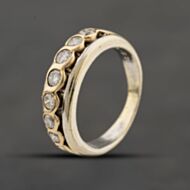 Pre-Owned 9ct Two Colour Gold 0.50ct Brilliant Cut Diamond Half Eternity Ring 41482782
