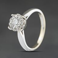Pre-Owned 9ct White Gold Diamond Cluster Ring 41482784