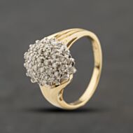 Pre-Owned 9ct Yellow Gold 0.50ct Diamond Cluster Ring 41482794