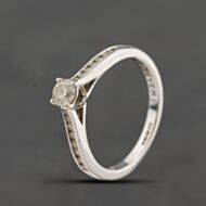 Pre-Owned 18ct White Gold 0.25ct Brilliant Cut Diamond Solitaire Ring 41482795