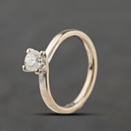 Pre-Owned 18ct White Gold Certificated 0.36ct Brilliant Cut Diamond Solitaire Ring 41482796