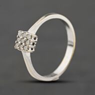 Pre-Owned 18ct White Gold 0.25ct Brilliant Cut Diamond Square Cluster Ring 41482813