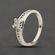 Pre-Owned 18ct White Gold 0.33ct Diamond Shoulder Set Square Cluster Ring 41482814