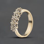 Pre-Owned 18ct Yellow Gold 0.25ct Brilliant Cut Diamond Flowers Cluster Ring 41482825