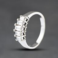 Pre-Owned 18ct White Gold 0.50ct Baguette Cut Diamond Tiered Five Stone Ring 41482828
