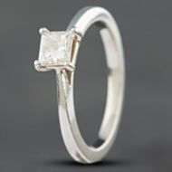 Pre-Owned Platinum Certificated 0.45ct Princess Cut Diamond Solitaire Ring 41482831