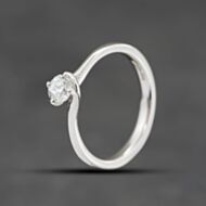 Pre-Owned Platinum 0.31ct Brilliant Cut Diamond Twist Solitaire Ring 41482837