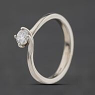 Pre-Owned Platinum 0.30ct Brilliant Cut Diamond Twist Solitaire Ring 41482862