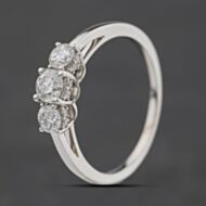Pre-Owned 18ct White Gold 1.00ct Brilliant Cut Diamond Three Stone Ring 41482864