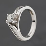 Pre-Owned Platinum Brilliant Cut Diamond Shoulder Set Solitaire Ring 41482890