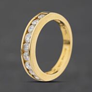 Pre-Owned 18ct Yellow Gold 0.75ct Brilliant Cut Diamond Channel Set Half Eternity Ring 41482895