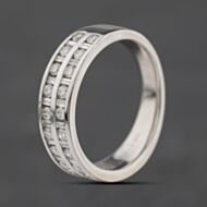 Pre-Owned 18ct White Gold 0.50ct Brilliant Cut Diamond Two Row Ring 41482899