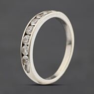 Pre-Owned 9ct White Gold 0.62ct Brilliant Cut Diamond Half Eternity Ring 41482900