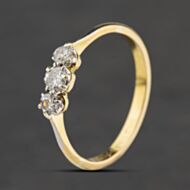 Pre-Owned Vintage Yellow Gold 0.50ct Brilliant Cut Diamond Three Stone Ring 41482919