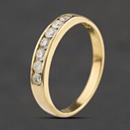 Pre-Owned 18ct Yellow Gold 0.33ct Brilliant Cut Diamond Channel Set Half Eternity Ring 41482922