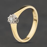 Pre-Owned 18ct Yellow Gold 0.05ct Brilliant Cut Diamond Solitaire Ring 41482924