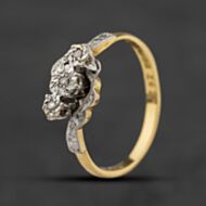 Pre-Owned 18ct Yellow Gold Diamond Twist Three Stone Ring 41482925