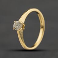 Pre-Owned Vintage 18ct Yellow Gold 0.22ct Brilliant Cut Diamond Solitaire Ring 41482926
