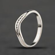 Pre-Owned 18ct White Gold 0.07ct Brilliant Cut Diamond Wishbone Ring 41482929